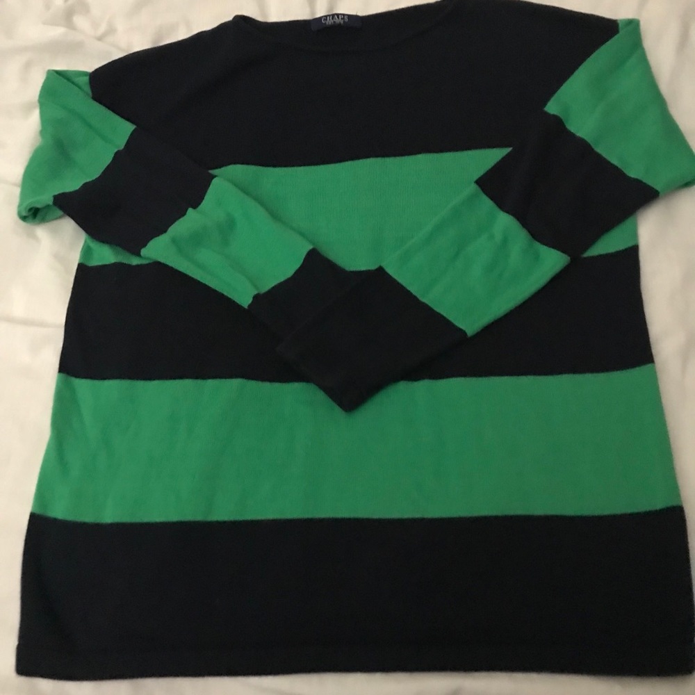 Ralph Lauren Chaps’ knit green and navy sweater